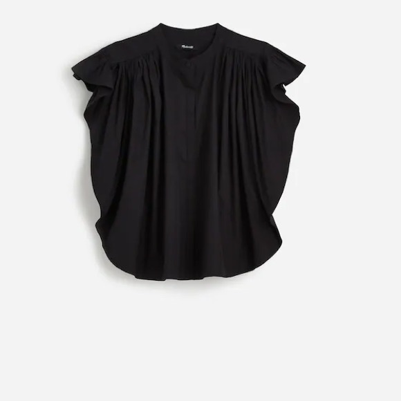 Madewell Poplin Shirred Button-Up Shirt NWT - Picture 6 of 12